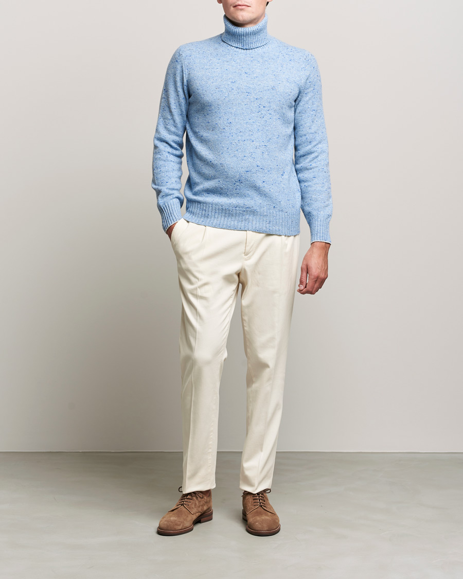Homme | Pulls Et Tricots | Brunello Cucinelli | Cashmere Blend Rollneck Light Blue