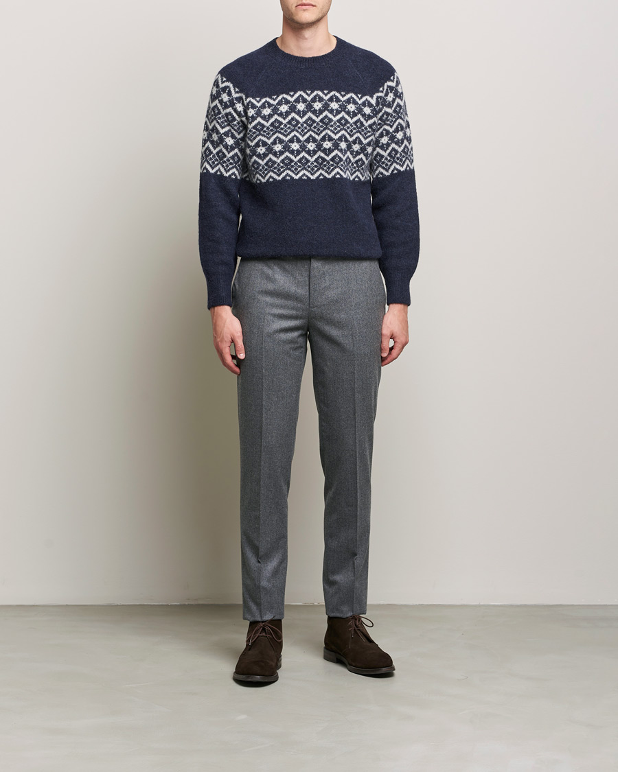 Homme | Pulls Et Tricots | Brunello Cucinelli | Alpaca Jacquard Sweater Dark Blue
