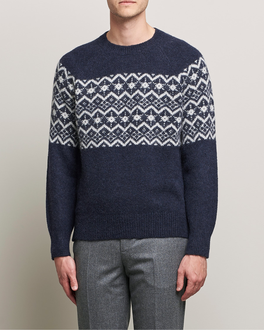 Homme | Pulls Et Tricots | Brunello Cucinelli | Alpaca Jacquard Sweater Dark Blue