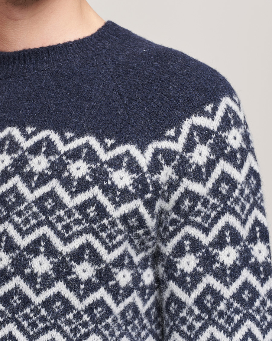 Homme | Pulls Et Tricots | Brunello Cucinelli | Alpaca Jacquard Sweater Dark Blue