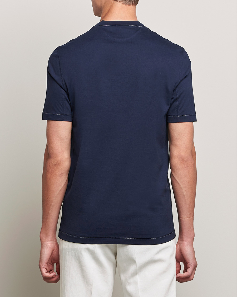 Homme | T-shirts | Brunello Cucinelli | Short Sleeve Logo T-Shirt Navy