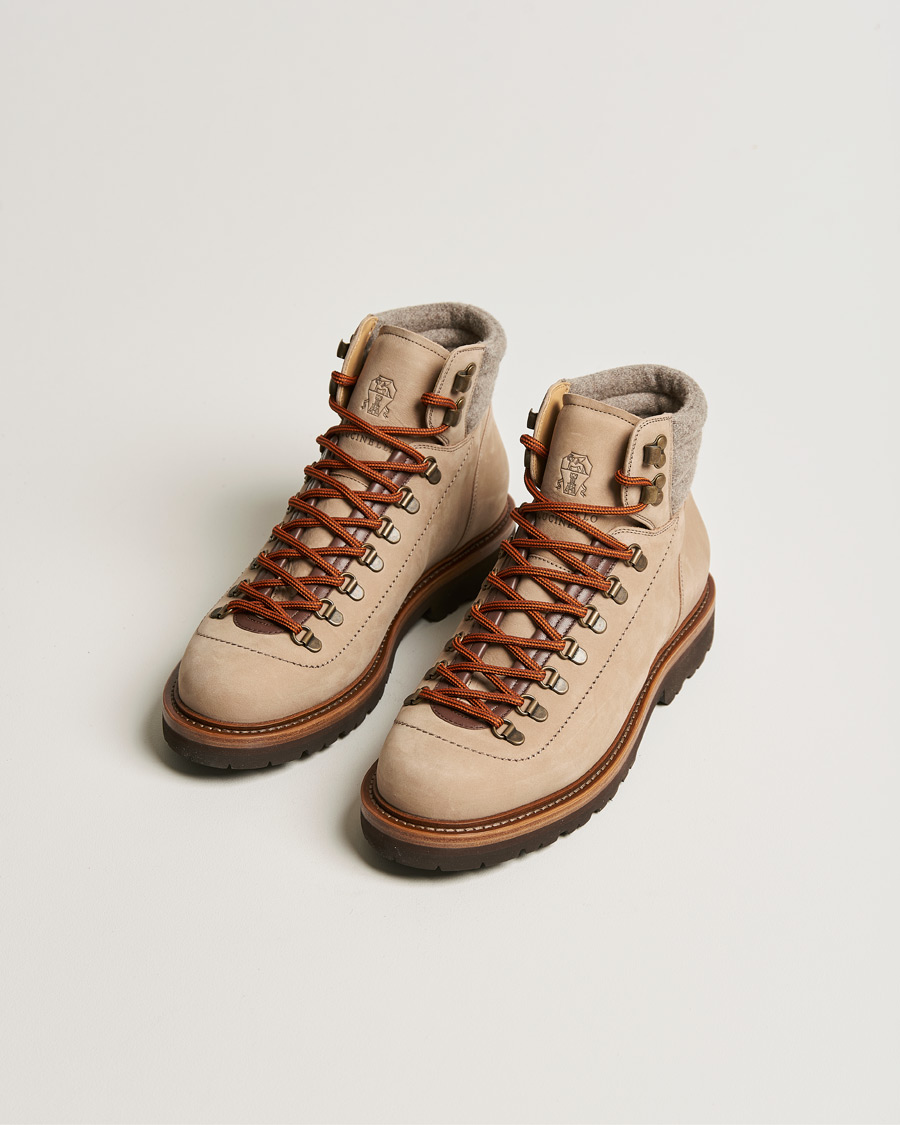 Homme | Brunello Cucinelli Hiking Boot Stone Suede | Brunello Cucinelli | Hiking Boot Stone Suede