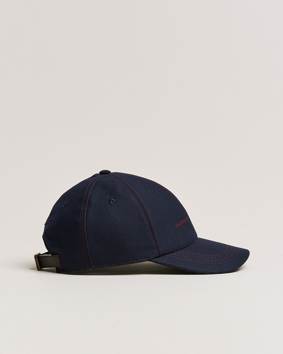 Homme | Brunello Cucinelli Flannel Baseball Cap Navy | Brunello Cucinelli | Flannel Baseball Cap Navy
