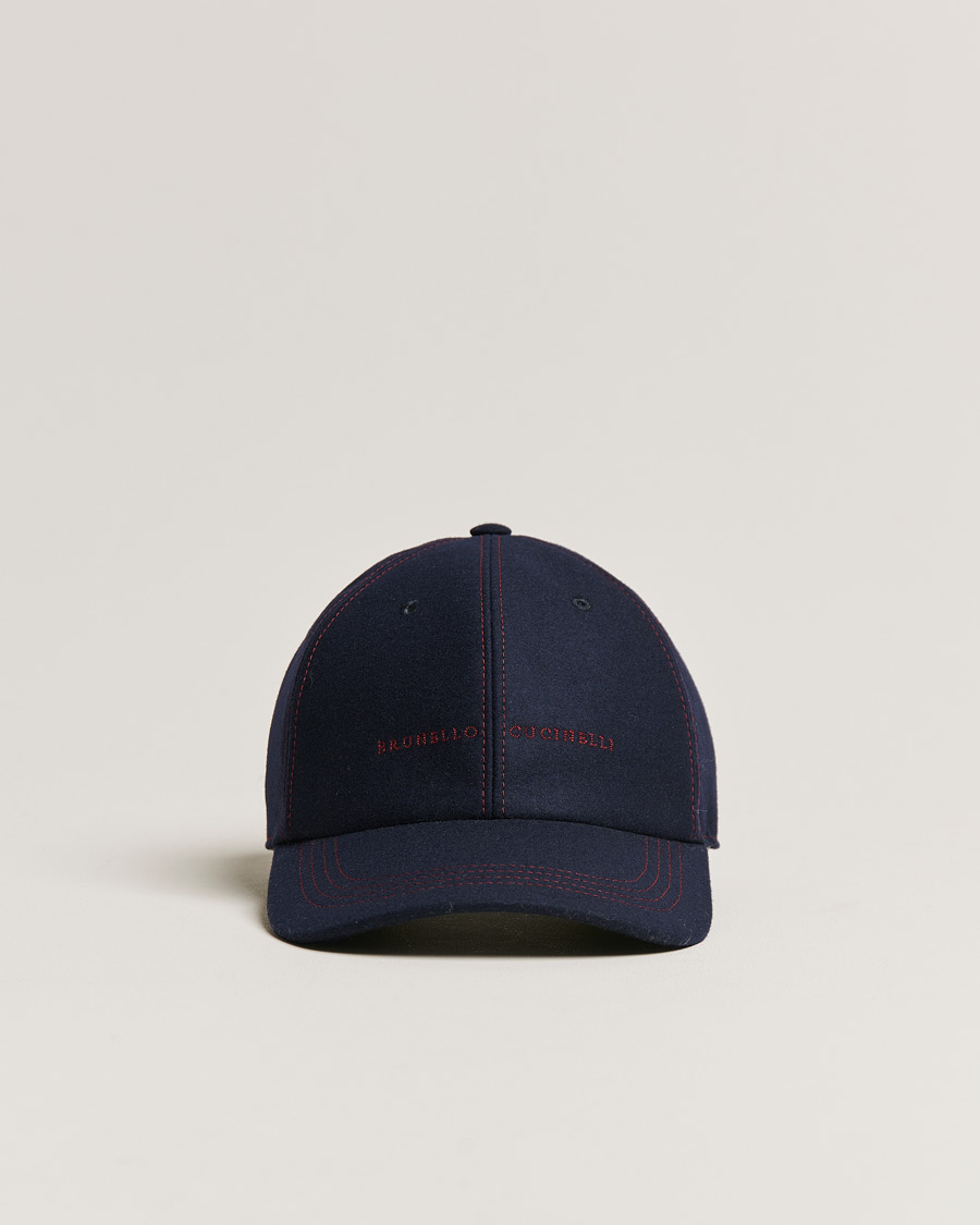 Homme | Brunello Cucinelli Flannel Baseball Cap Navy | Brunello Cucinelli | Flannel Baseball Cap Navy