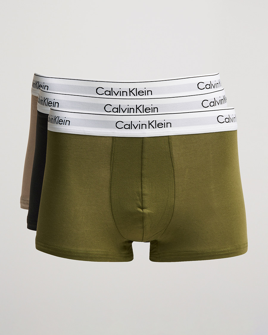 Homme | Sous-Vêtements Et Chaussettes | Calvin Klein | Cotton Stretch 3-Pack Trunk Beige/Black/Olive