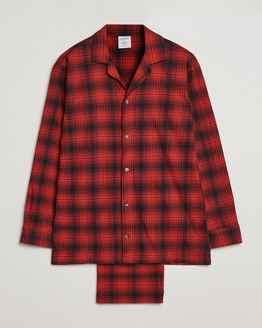 Homme | Peignoirs Et Pyjamas | Calvin Klein | Cotton Checked Pyajama Set Red/Black
