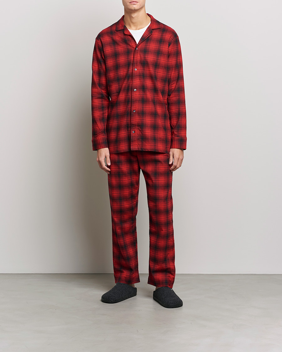 Homme | Peignoirs Et Pyjamas | Calvin Klein | Cotton Checked Pyajama Set Red/Black