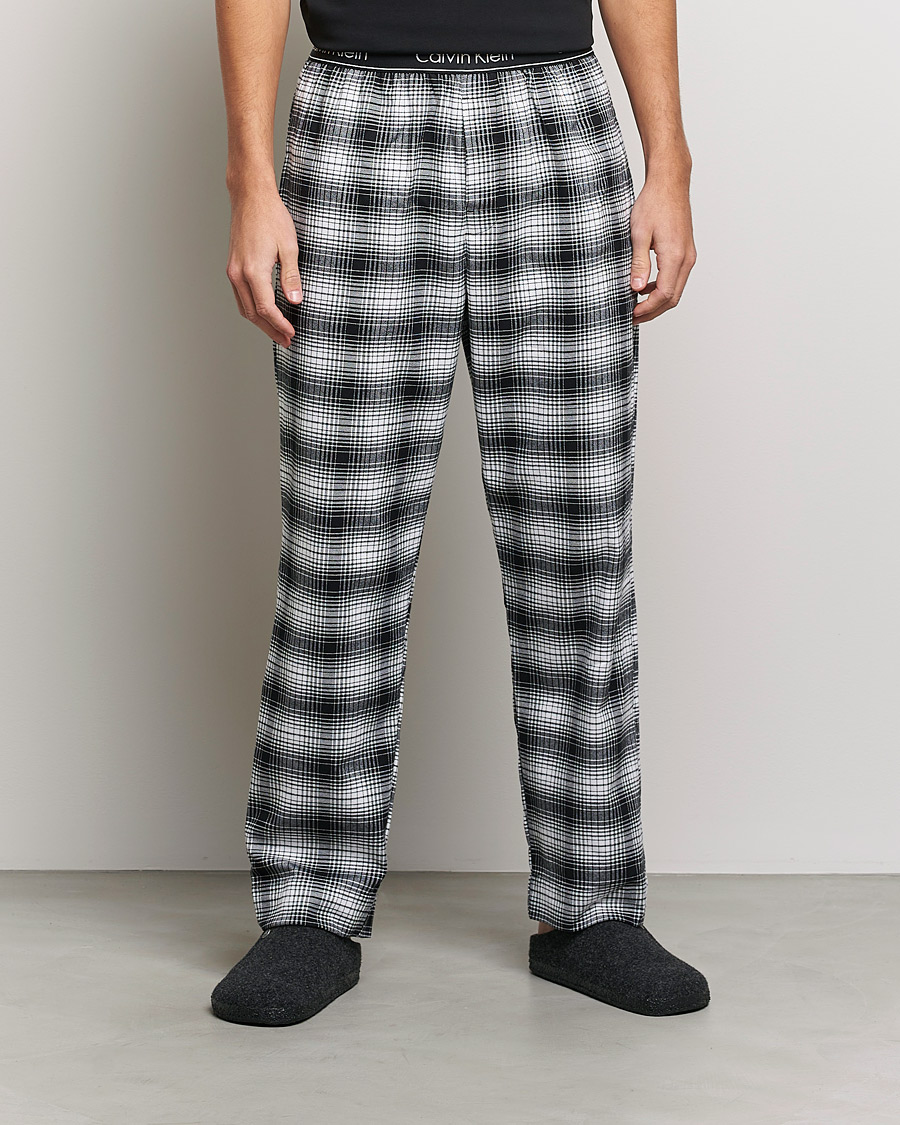 Homme | Peignoirs Et Pyjamas | Calvin Klein | Brushed Cotton Checked Pyjama Pants Black/White