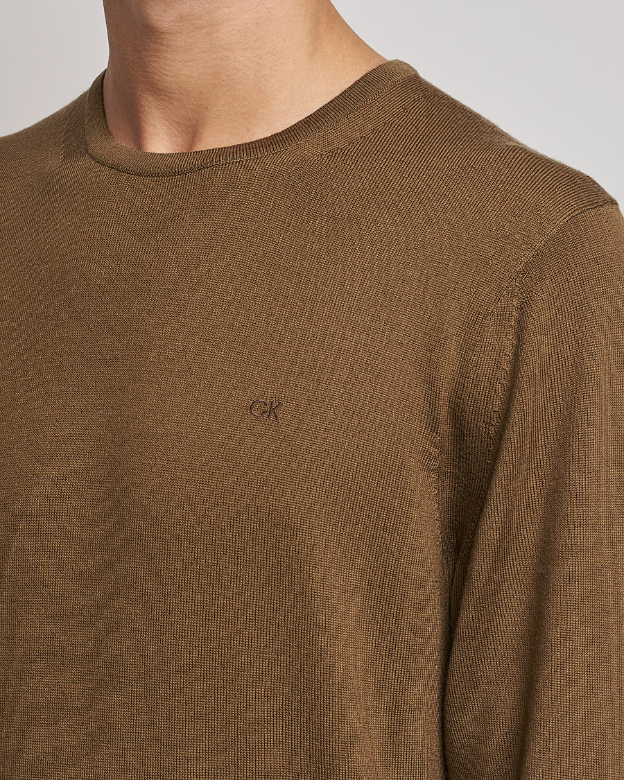 Homme | Pulls Et Tricots | Calvin Klein | Superior Wool Crew Neck Sweater Chester Brown