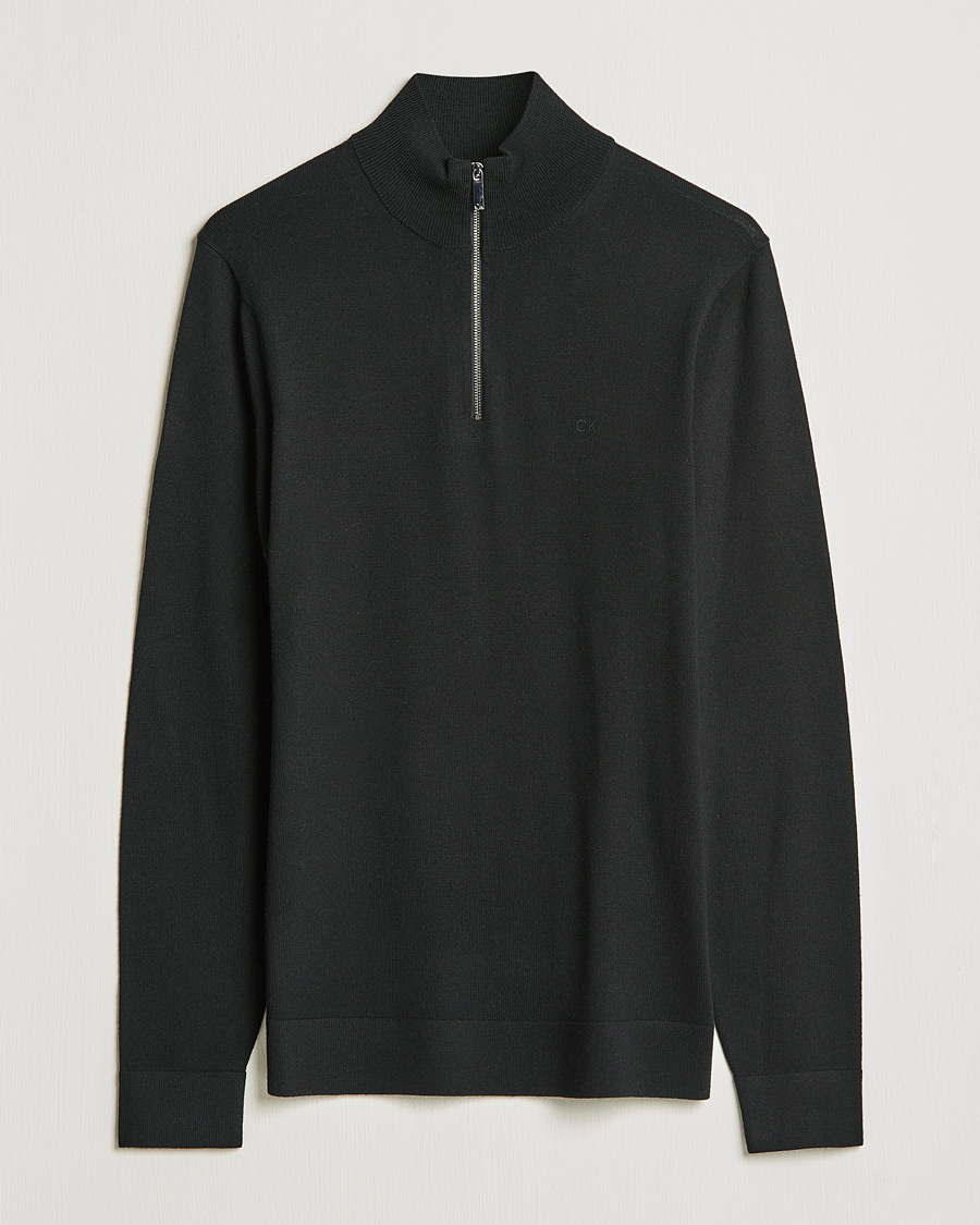 Homme | Pulls Et Tricots | Calvin Klein | Superior Wool Half Zip Sweater Black