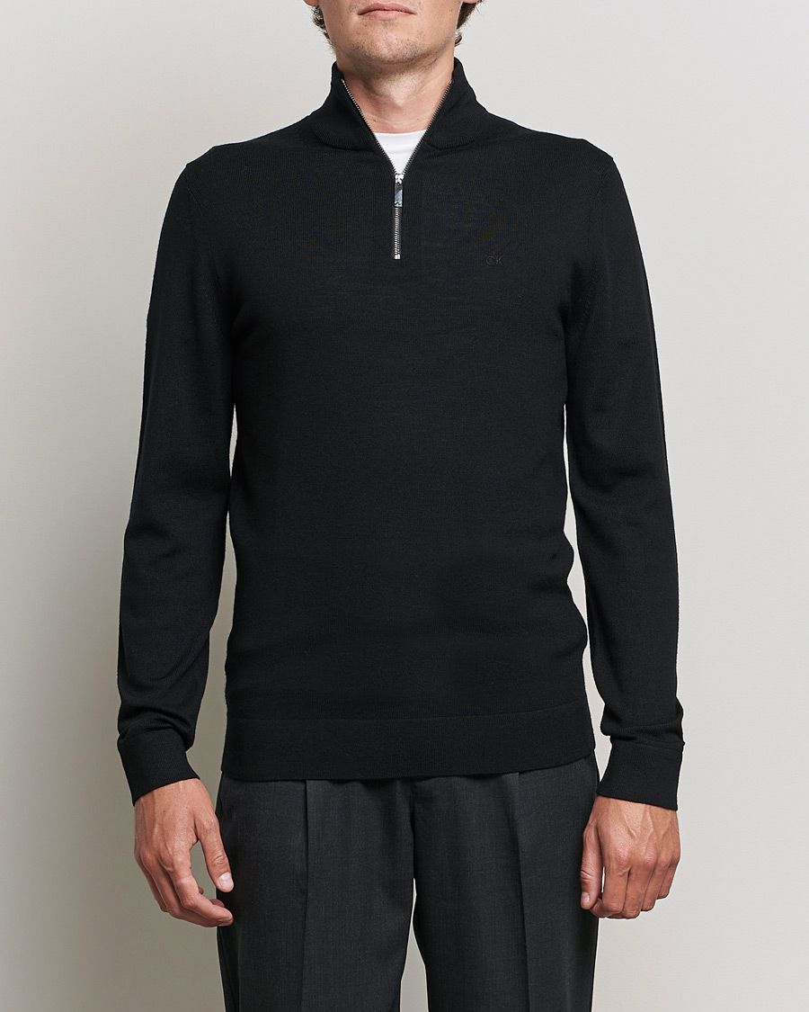 Homme | Pulls Et Tricots | Calvin Klein | Superior Wool Half Zip Sweater Black