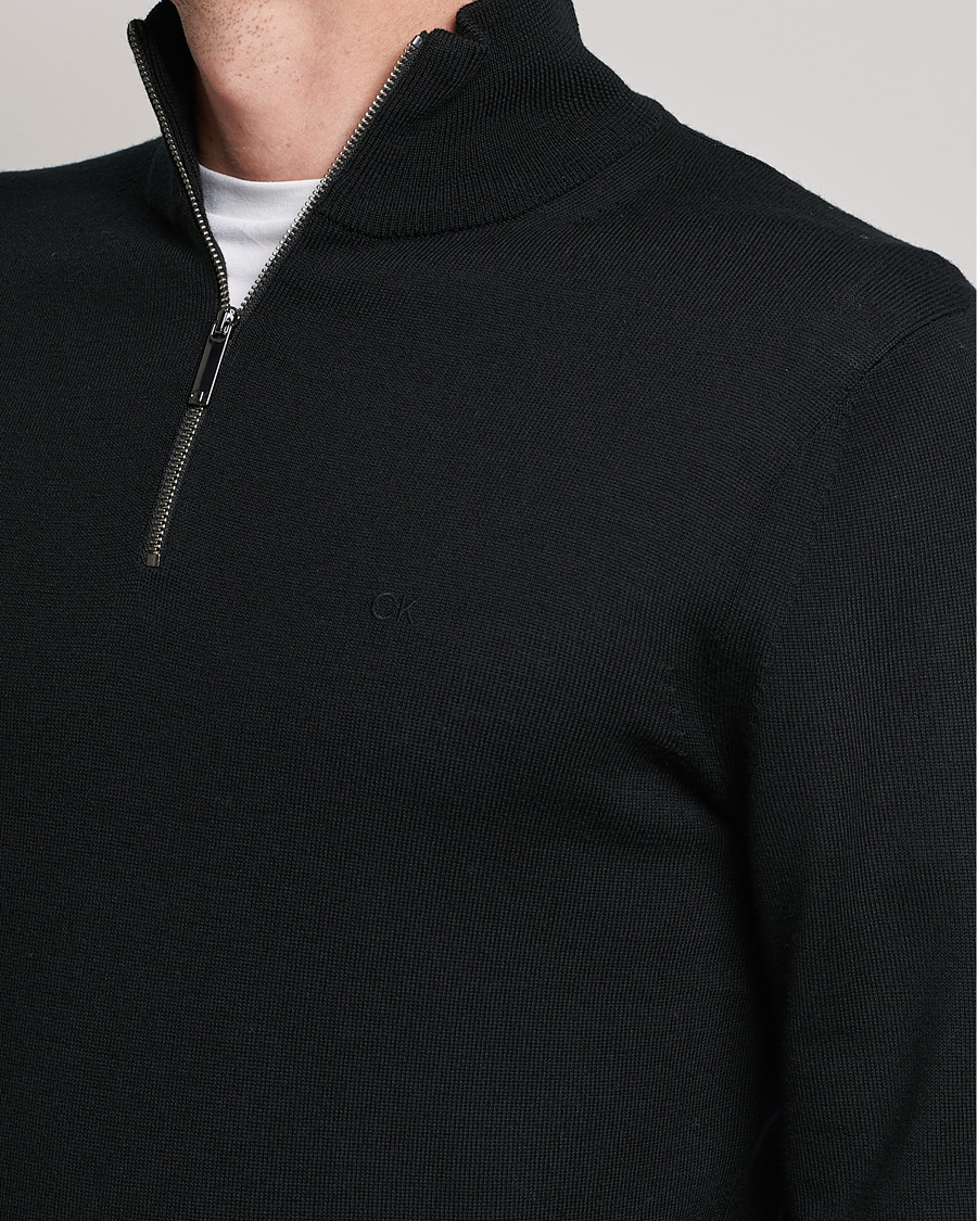 Homme | Pulls Et Tricots | Calvin Klein | Superior Wool Half Zip Sweater Black