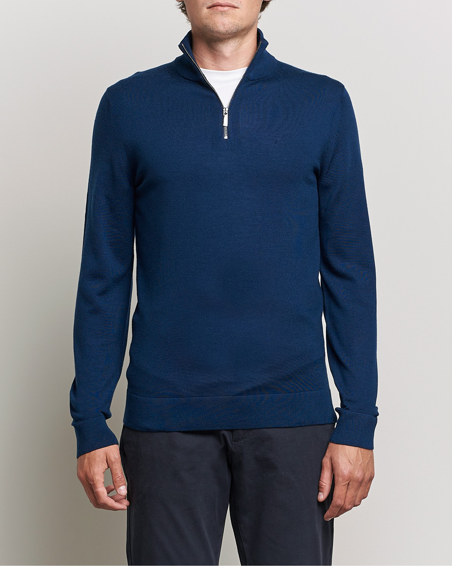 Homme | Pulls Et Tricots | Calvin Klein | Superior Wool Half Zip Sweater Navy