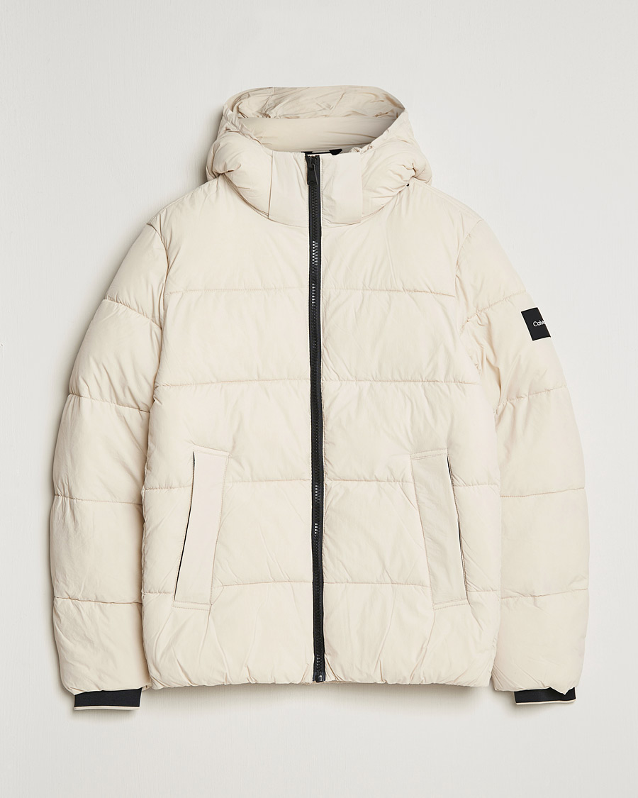 Homme | Manteaux Et Vestes | Calvin Klein | Crinkle Nylon Puffer Jacket Stony Beige