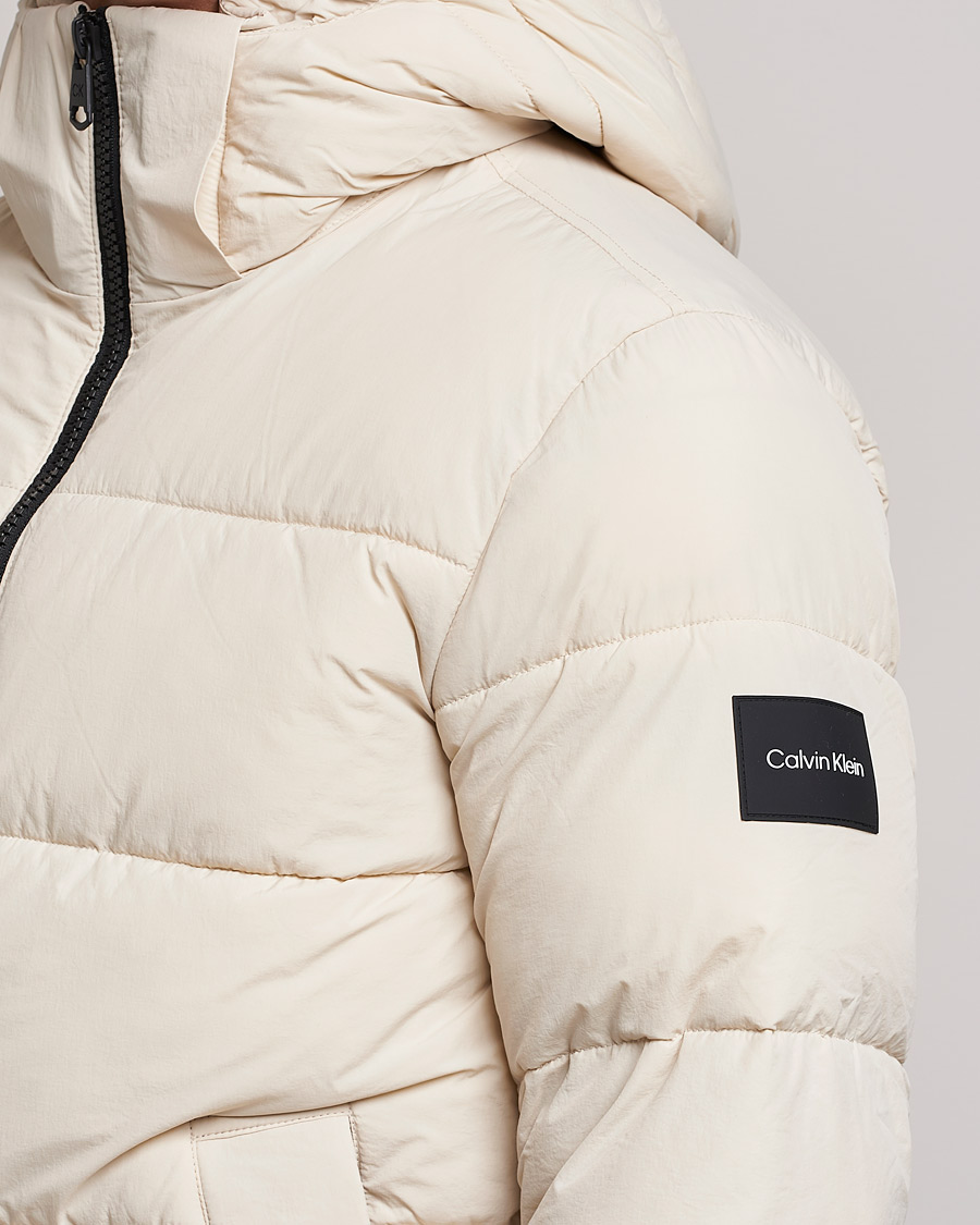 Homme | Manteaux Et Vestes | Calvin Klein | Crinkle Nylon Puffer Jacket Stony Beige