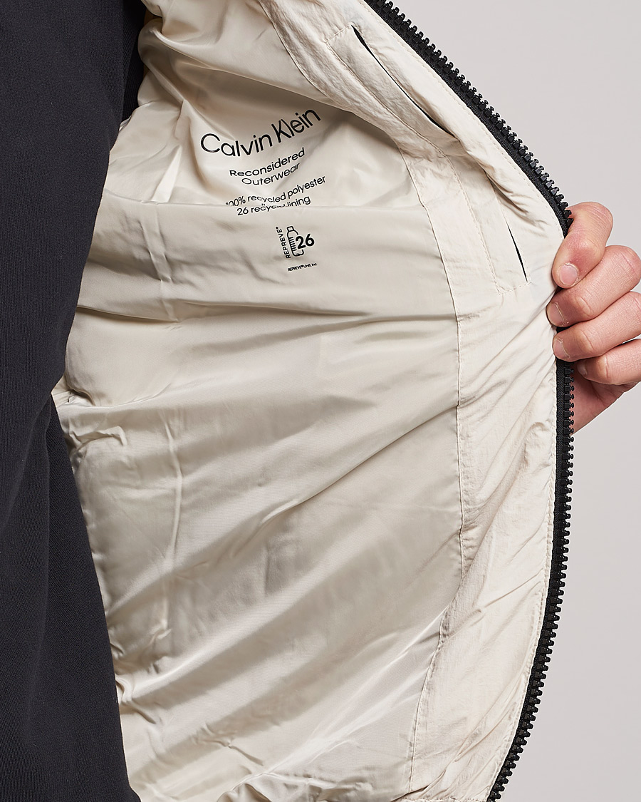 Homme | Manteaux Et Vestes | Calvin Klein | Crinkle Nylon Puffer Jacket Stony Beige