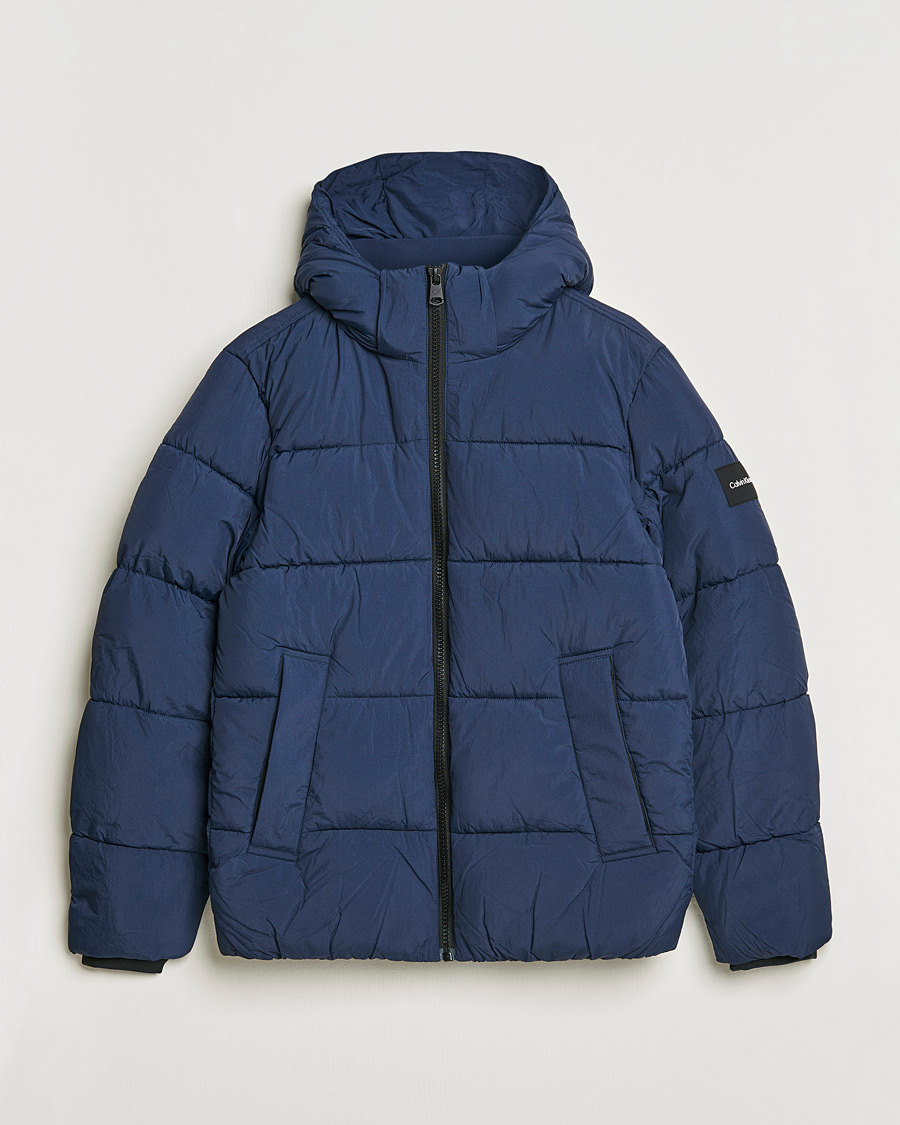 Homme | Manteaux Et Vestes | Calvin Klein | Crinkle Nylon Puffer Jacket Navy
