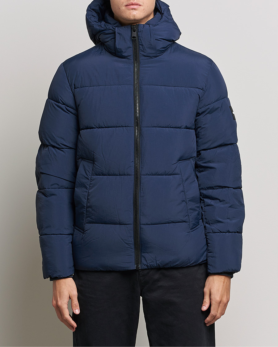 Homme | Manteaux Et Vestes | Calvin Klein | Crinkle Nylon Puffer Jacket Navy