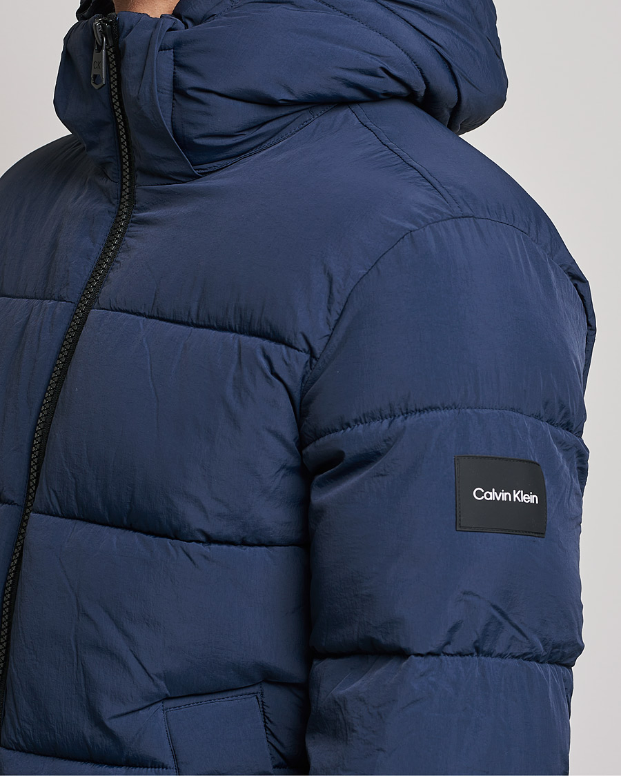 Homme | Manteaux Et Vestes | Calvin Klein | Crinkle Nylon Puffer Jacket Navy