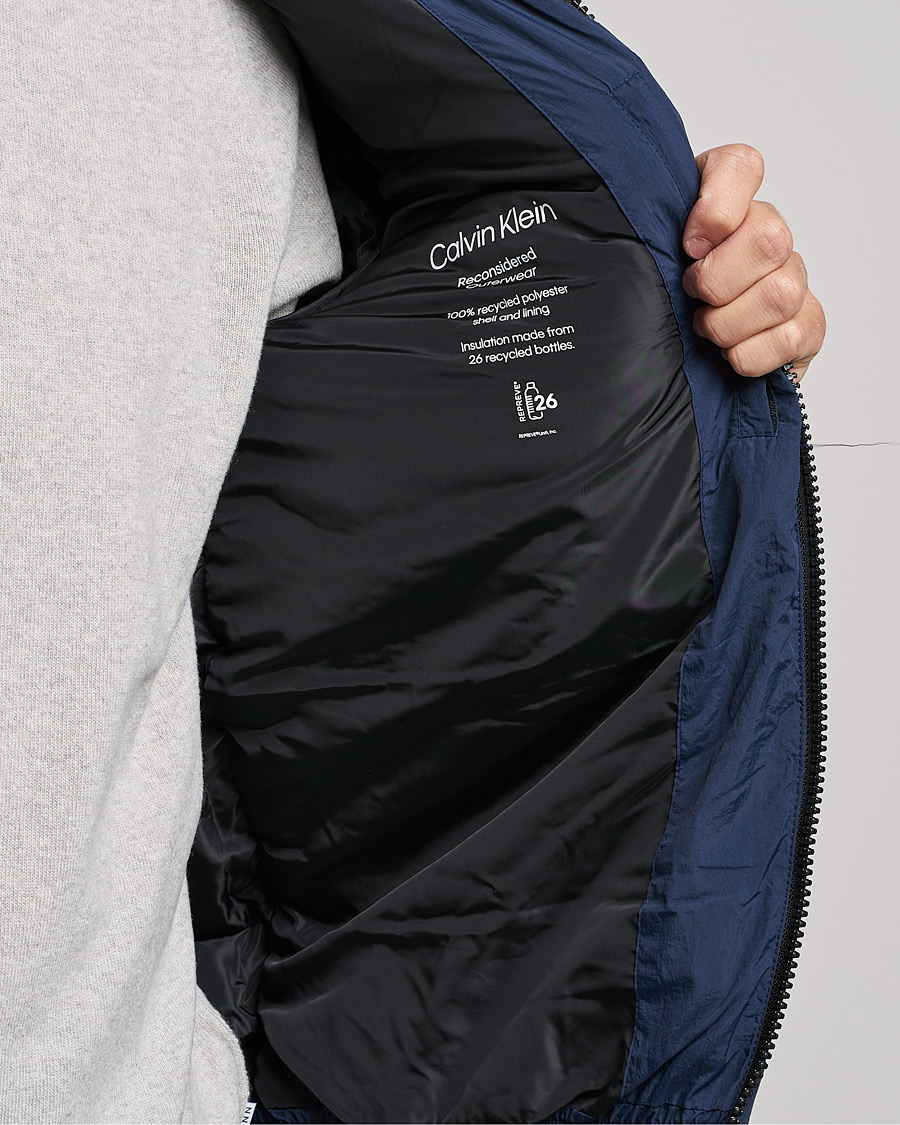 Homme | Manteaux Et Vestes | Calvin Klein | Crinkle Nylon Puffer Jacket Navy