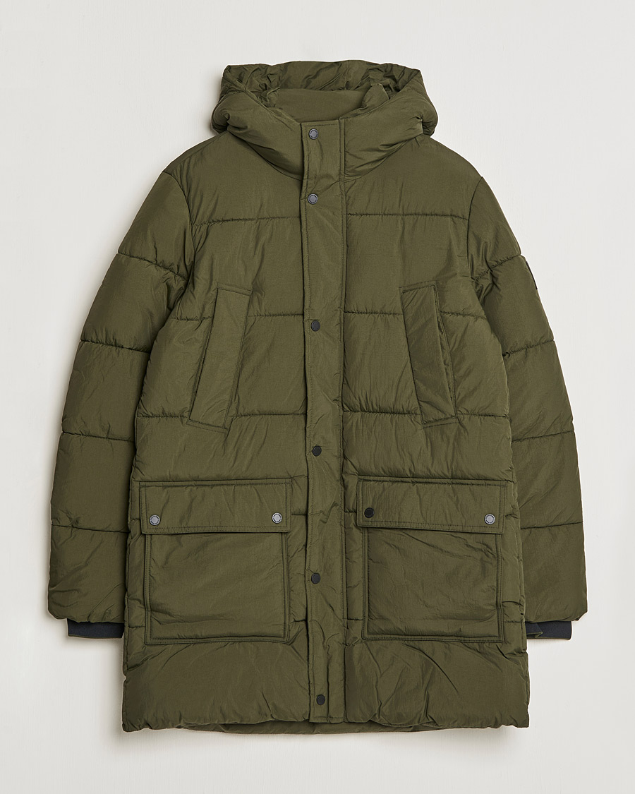 Homme | Manteaux Et Vestes | Calvin Klein | Crinkle Nylon Long Puffer Jacker Dark Olive