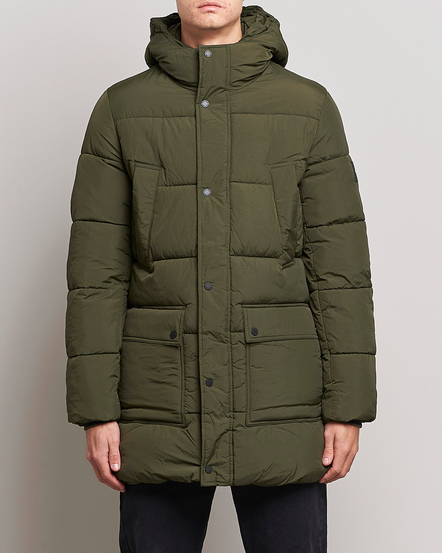 Homme | Manteaux Et Vestes | Calvin Klein | Crinkle Nylon Long Puffer Jacker Dark Olive