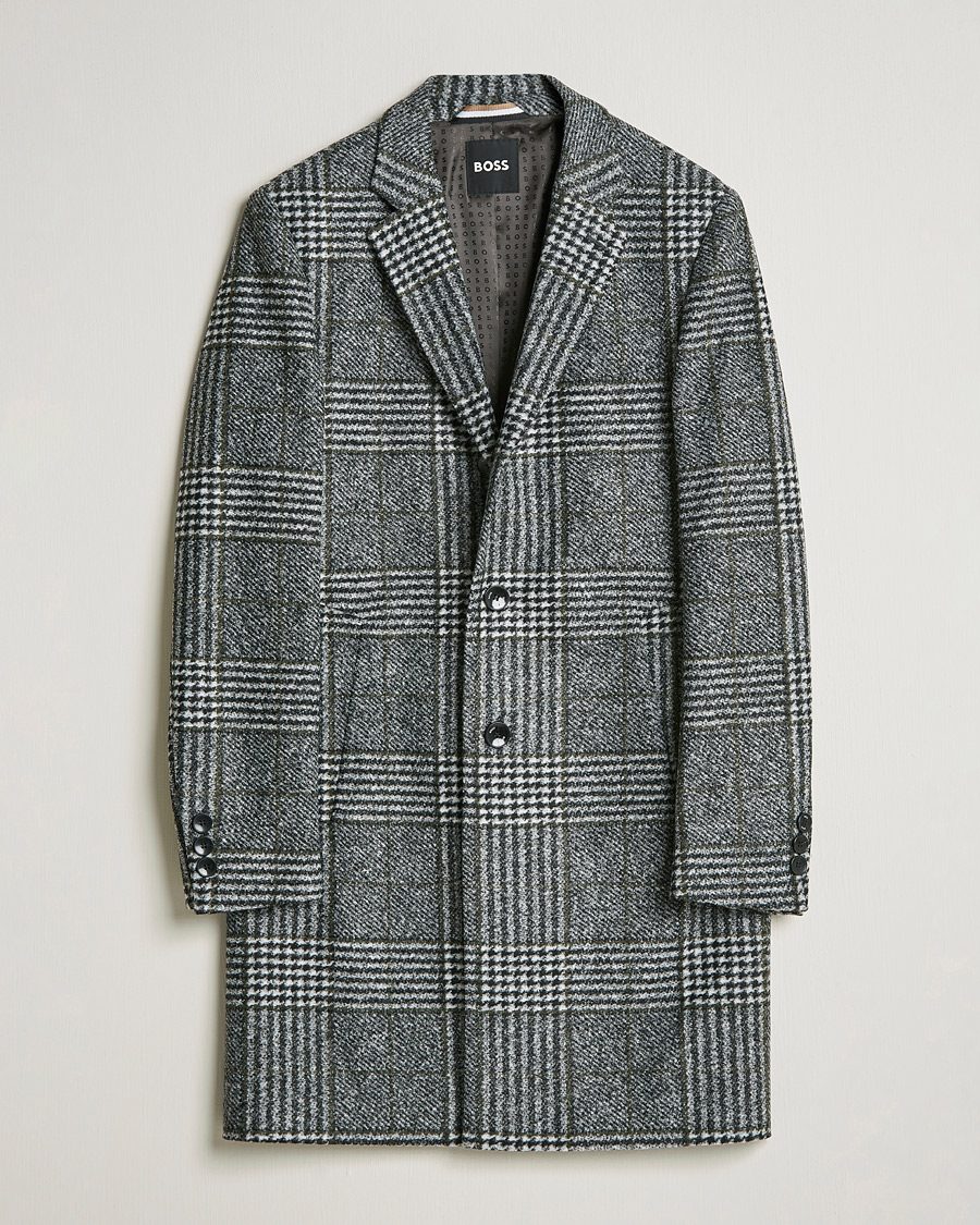 Homme | Manteaux Et Vestes | BOSS BLACK | Hyde Wool Checked Coat Black/Grey