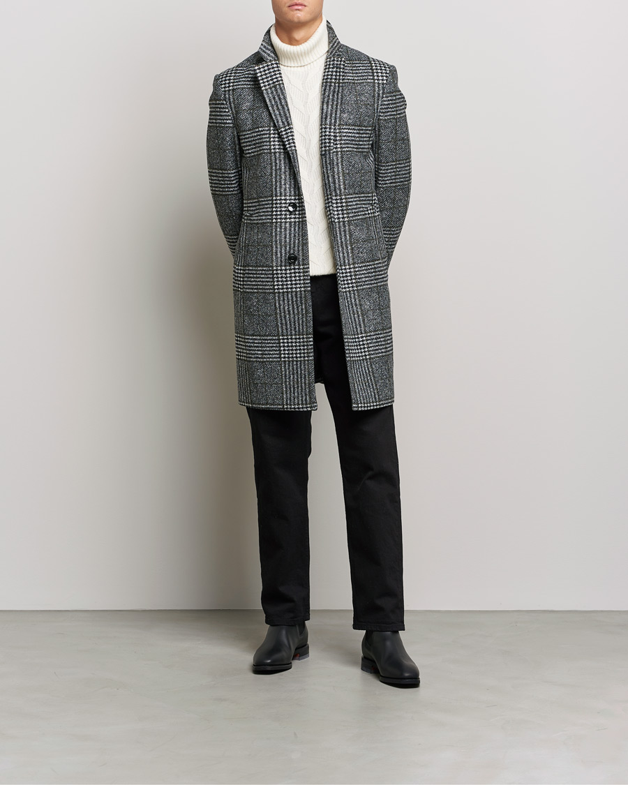 Homme | Manteaux Et Vestes | BOSS BLACK | Hyde Wool Checked Coat Black/Grey