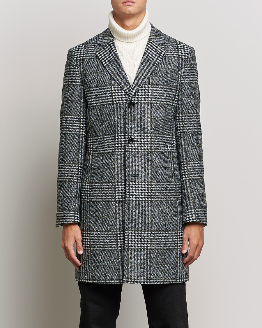 Homme | Manteaux Et Vestes | BOSS BLACK | Hyde Wool Checked Coat Black/Grey