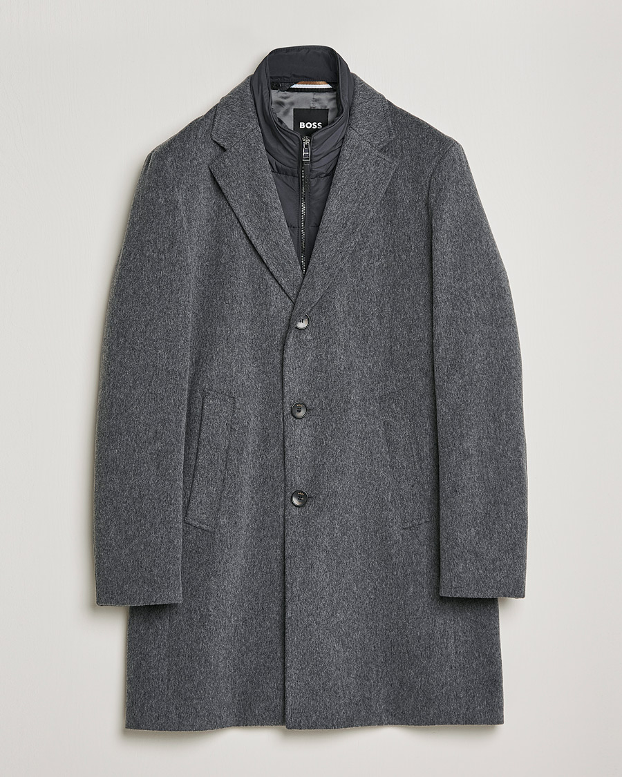 Homme | Manteaux Et Vestes | BOSS BLACK | BOSS Hyde Wool/Cashmere Stand Up Collar Coat Silver