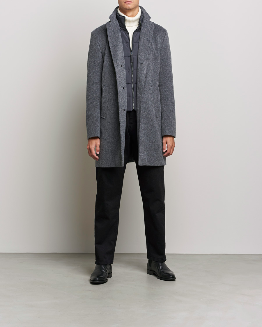 Homme | Manteaux Et Vestes | BOSS BLACK | BOSS Hyde Wool/Cashmere Stand Up Collar Coat Silver