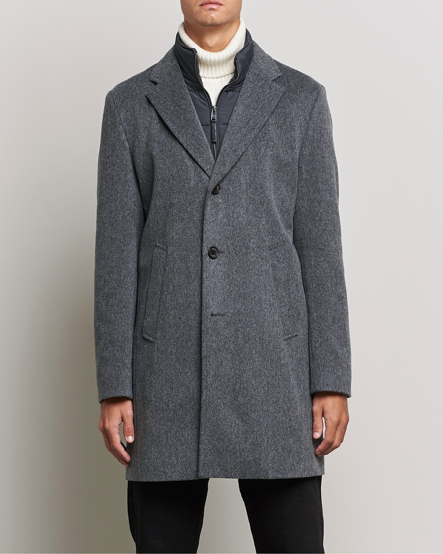 Homme | Manteaux Et Vestes | BOSS BLACK | BOSS Hyde Wool/Cashmere Stand Up Collar Coat Silver