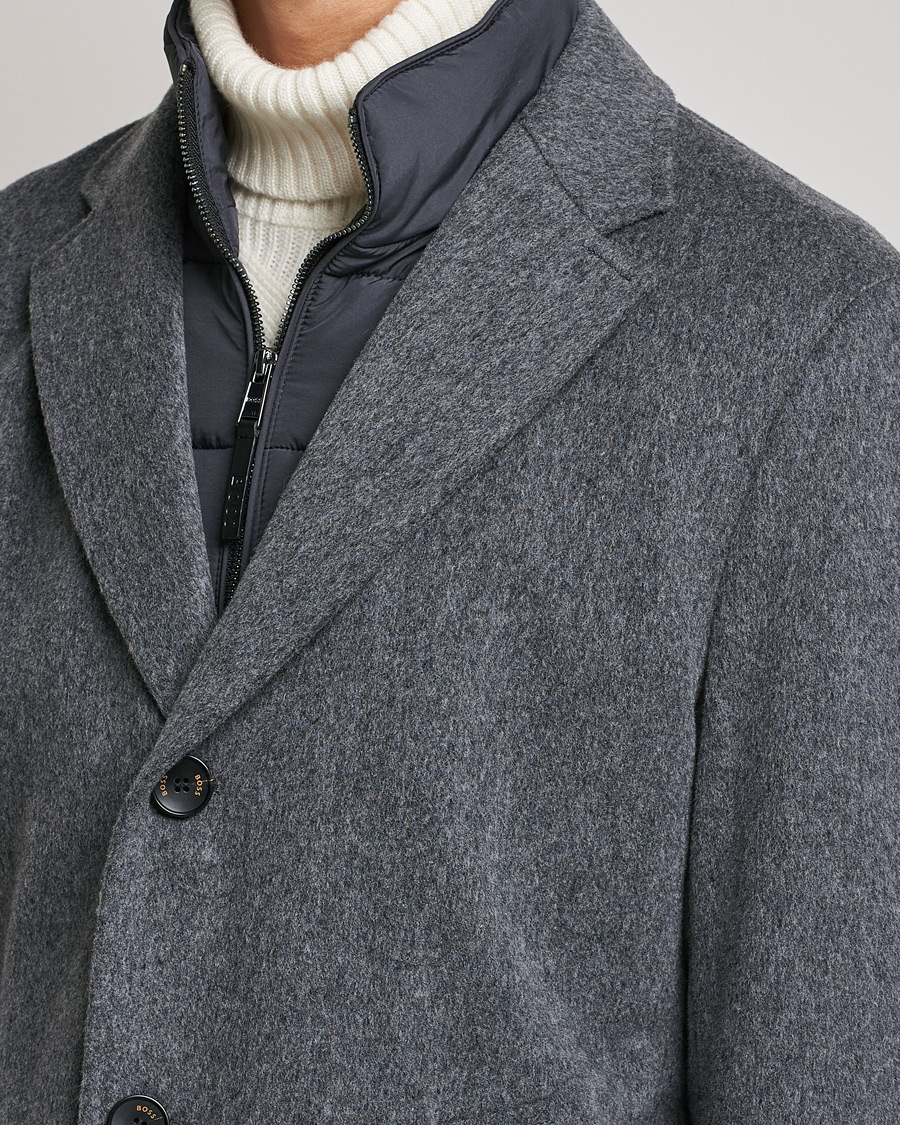 Homme | Manteaux Et Vestes | BOSS BLACK | BOSS Hyde Wool/Cashmere Stand Up Collar Coat Silver