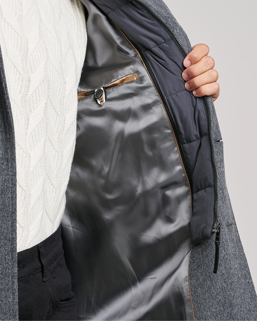 Homme | Manteaux Et Vestes | BOSS BLACK | BOSS Hyde Wool/Cashmere Stand Up Collar Coat Silver