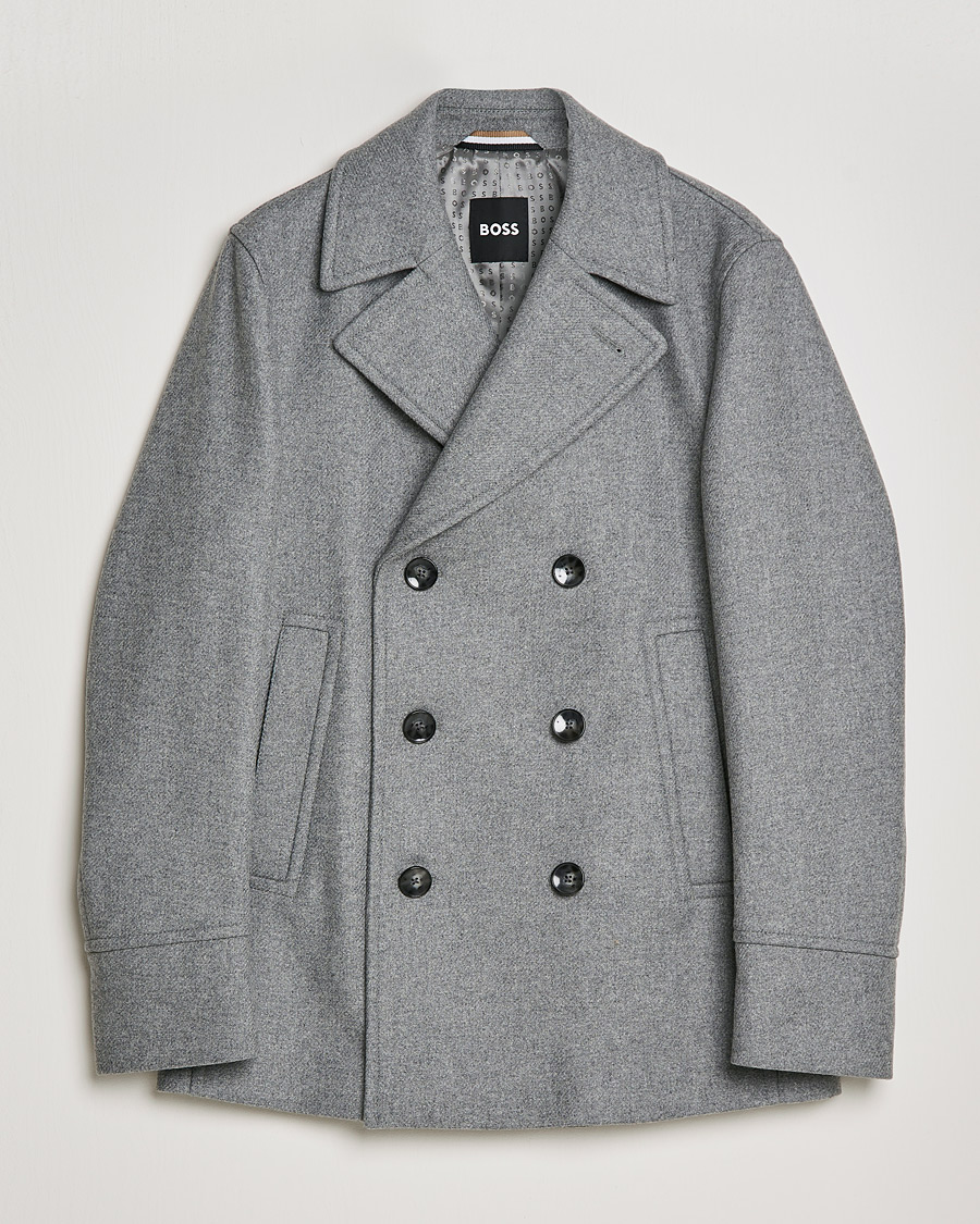 Homme | Manteaux Et Vestes | BOSS BLACK | BOSS Hyde Peacoat Silver
