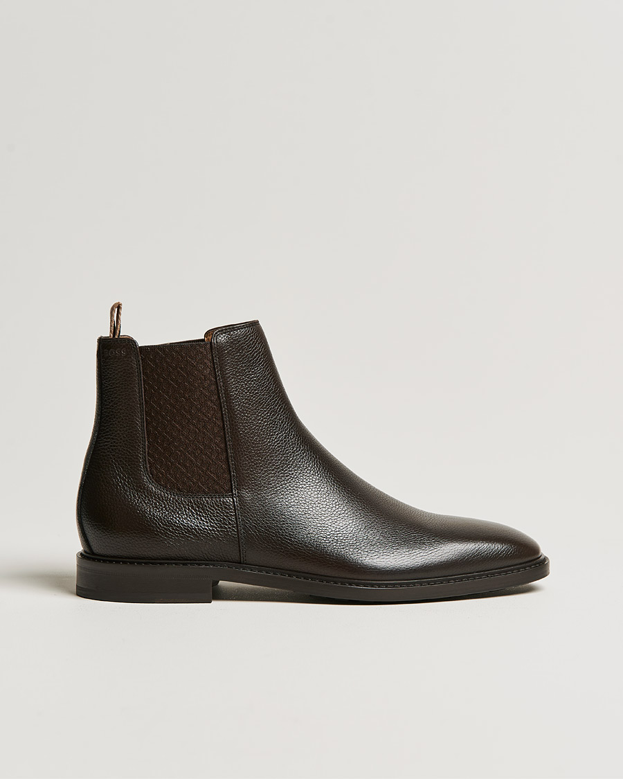 Homme | BOSS Lisbon Leather Chelsea Boots Dark Brown | BOSS BLACK | BOSS Lisbon Leather Chelsea Boots Dark Brown