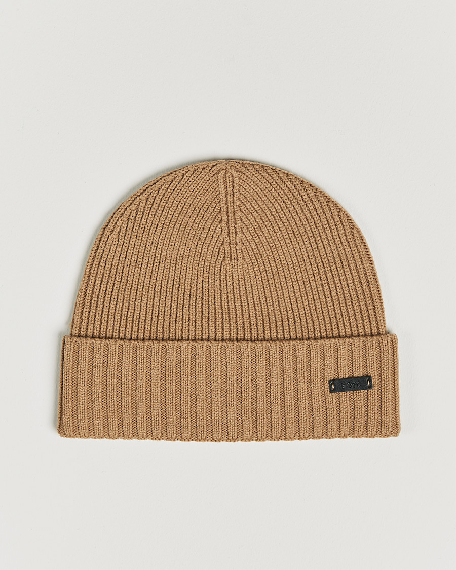 Homme | Fati Beanie Medium Beige | BOSS BLACK | Fati Beanie Medium Beige