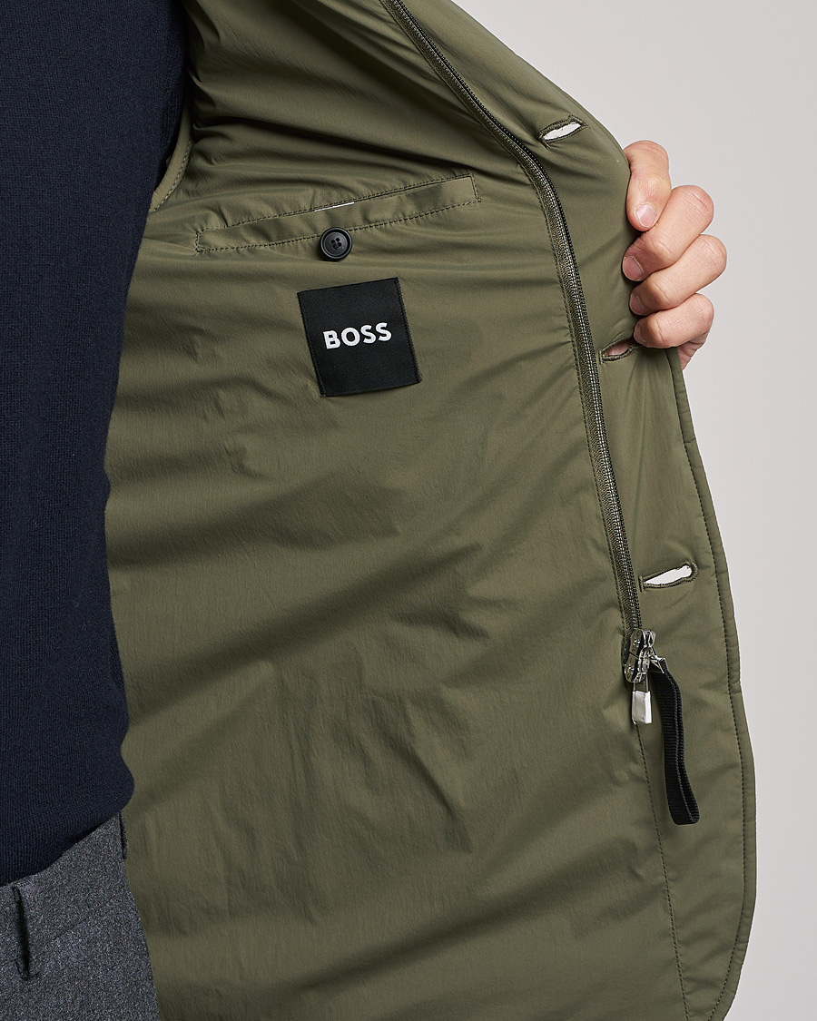 Homme | Manteaux Et Vestes | BOSS BLACK | BOSS Hanry Padded Blazer Jacket Open Green
