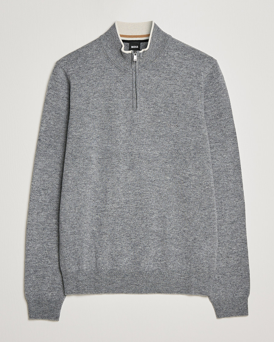 Homme | Pulls Et Tricots | BOSS BLACK | Barlo Lambswool Half Zip Silver