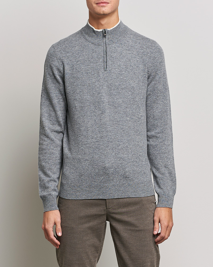 Homme | Pulls Et Tricots | BOSS BLACK | Barlo Lambswool Half Zip Silver