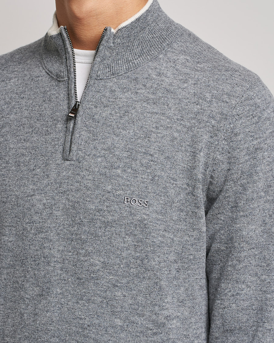 Homme | Pulls Et Tricots | BOSS BLACK | Barlo Lambswool Half Zip Silver