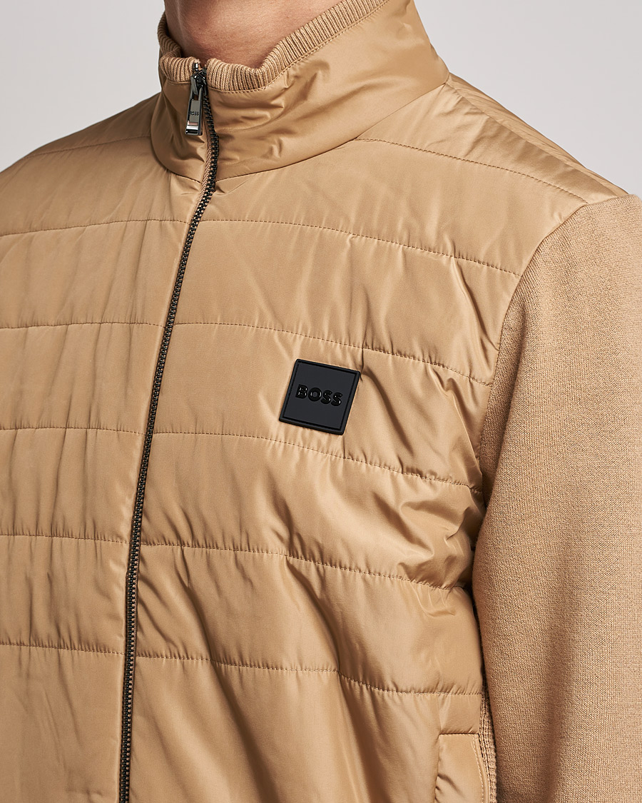 Homme | Pulls Et Tricots | BOSS BLACK | BOSS Lavando Hybrid Full Zip Medium Beige