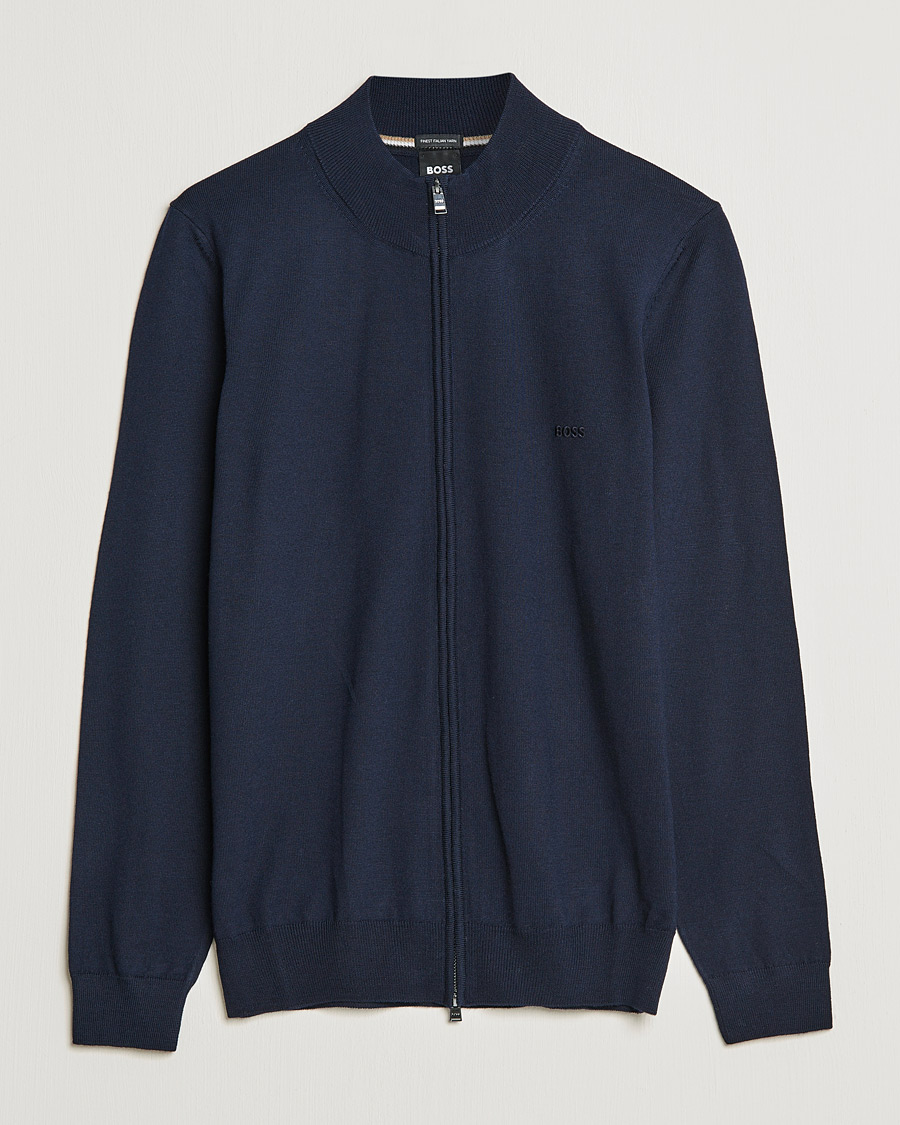Homme | Pulls Et Tricots | BOSS BLACK | Balonso Full Zip Sweater Dark Blue
