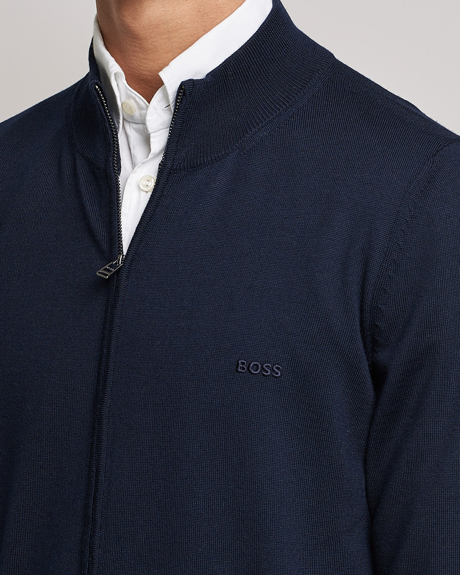 Homme | Pulls Et Tricots | BOSS BLACK | Balonso Full Zip Sweater Dark Blue