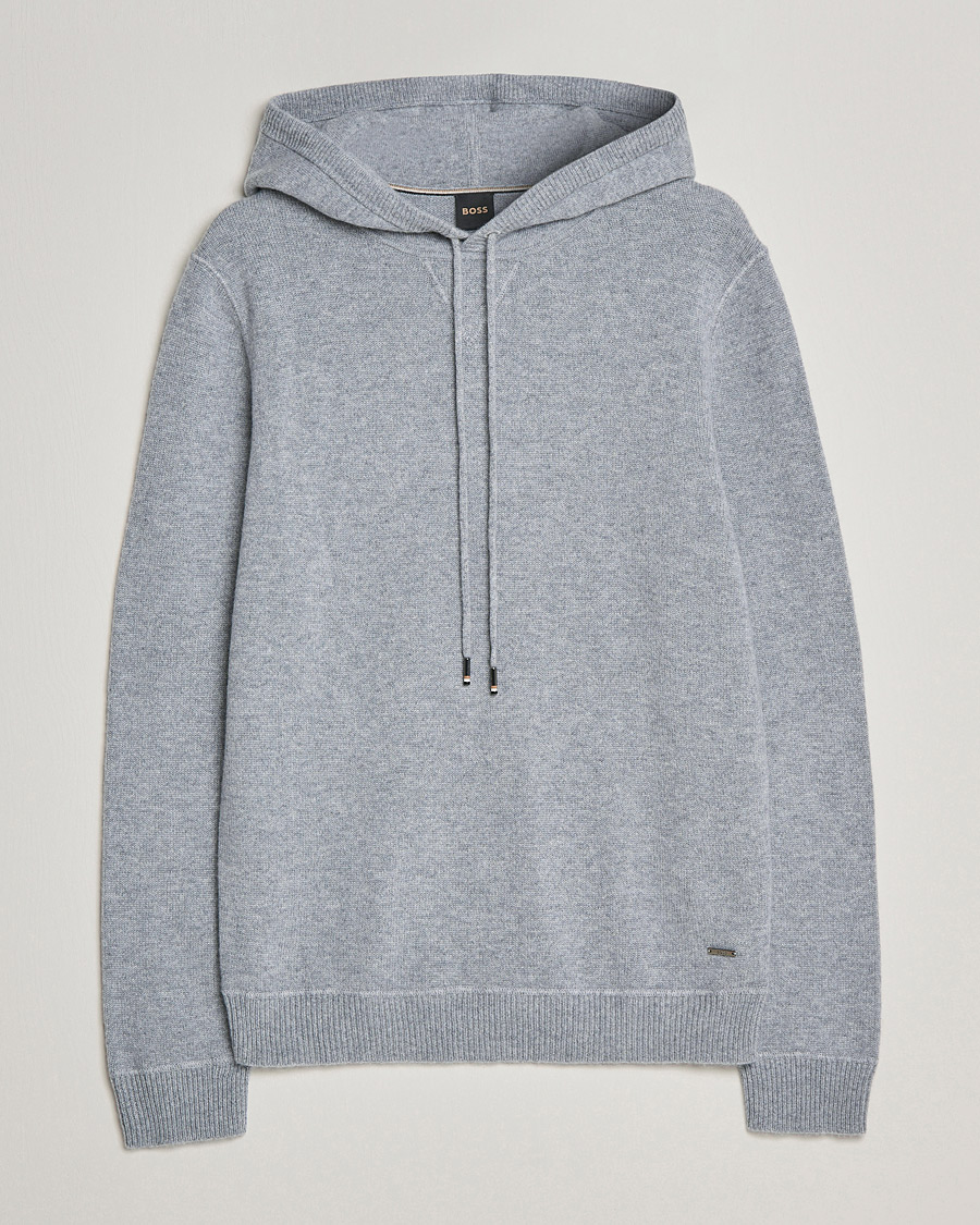 Homme | Pulls Et Tricots | BOSS BLACK | BOSS Tailored Luxus Cashmere Hoodie Silver