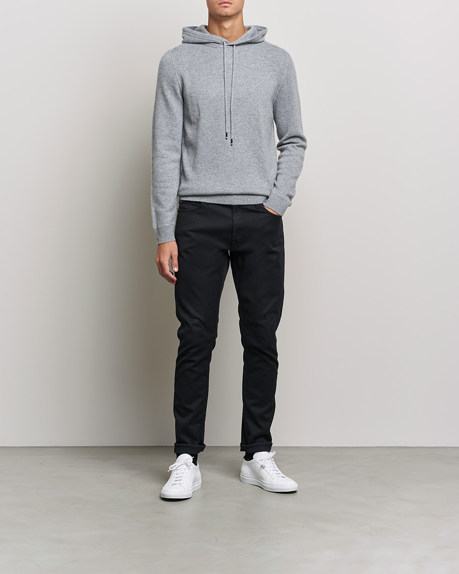 Homme | Pulls Et Tricots | BOSS BLACK | BOSS Tailored Luxus Cashmere Hoodie Silver