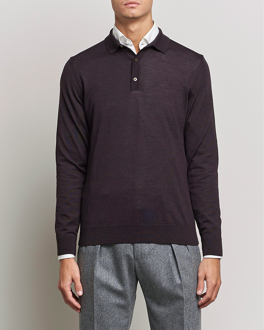 Homme | Pulls Et Tricots | BOSS BLACK | Lancione Merino Knitted Polo Medium Brown