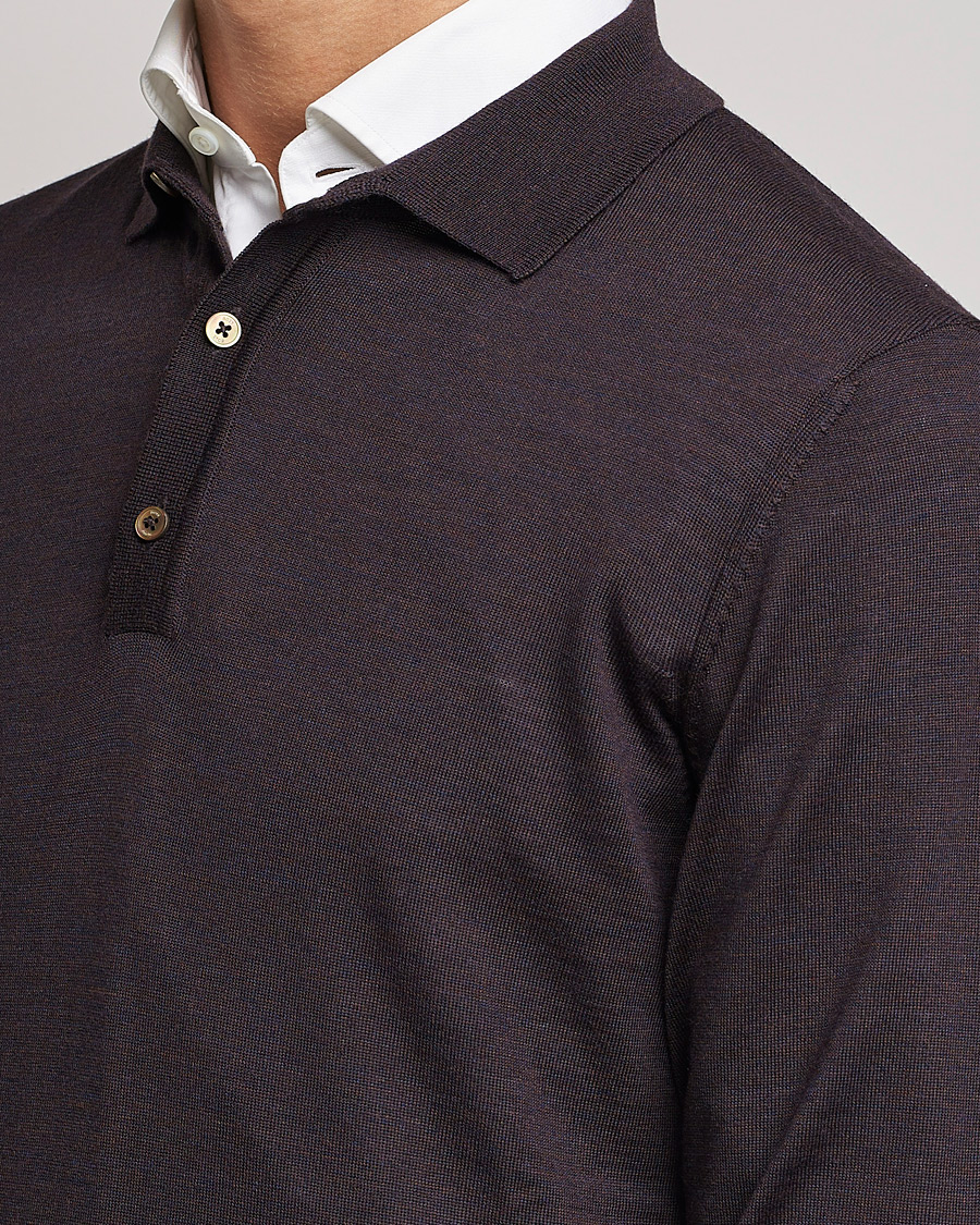 Homme | Pulls Et Tricots | BOSS BLACK | Lancione Merino Knitted Polo Medium Brown