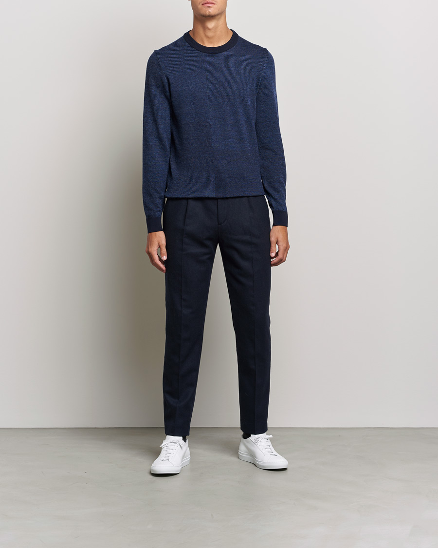 Homme | Pulls Et Tricots | BOSS BLACK | Leugenio Strucktured Block Sweater Dark Blue
