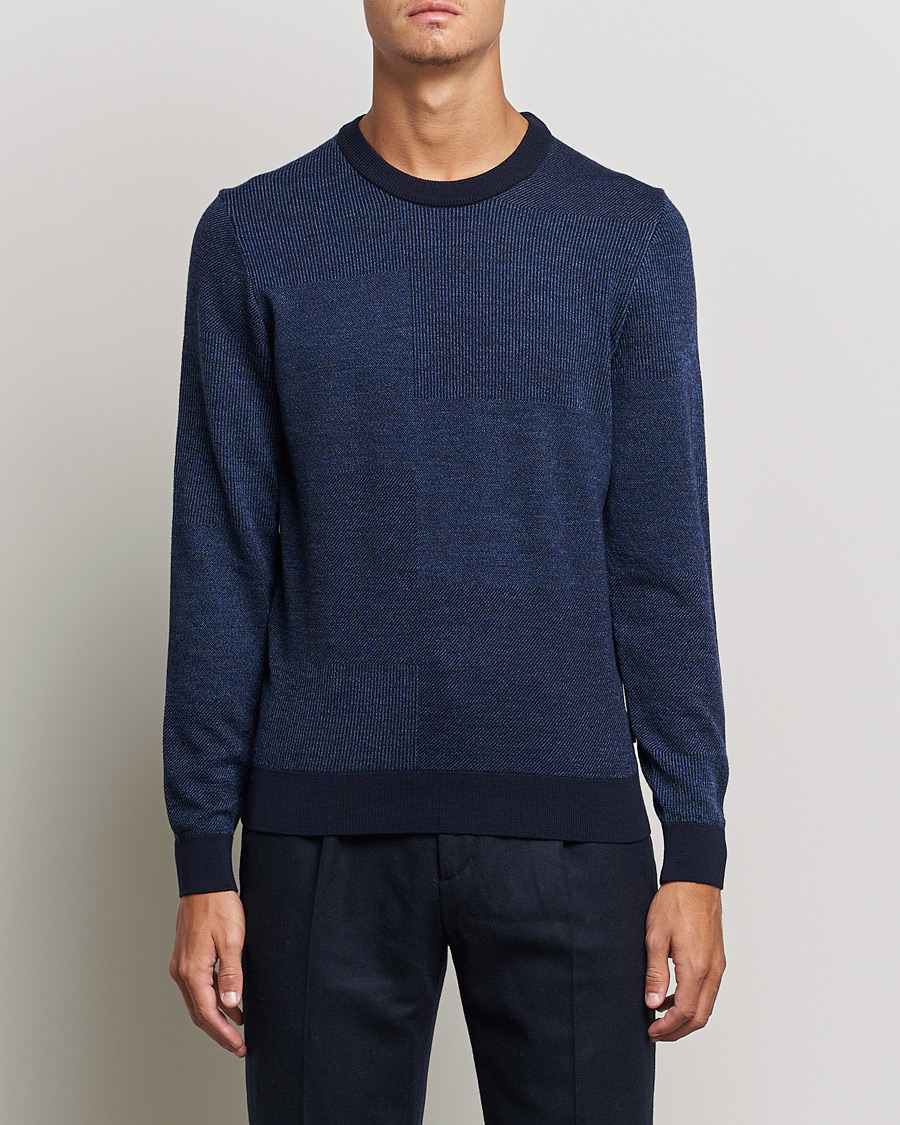 Homme | Pulls Et Tricots | BOSS BLACK | Leugenio Strucktured Block Sweater Dark Blue